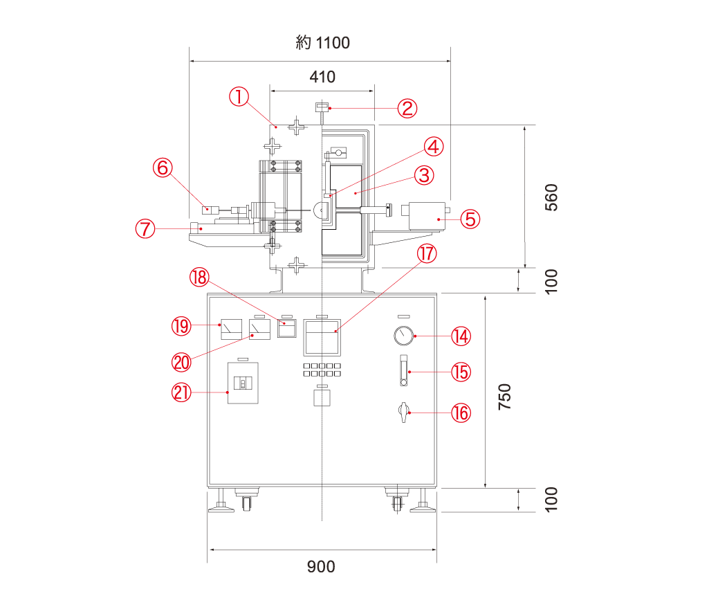 超高温 真空炉 雰囲気炉 寸法図