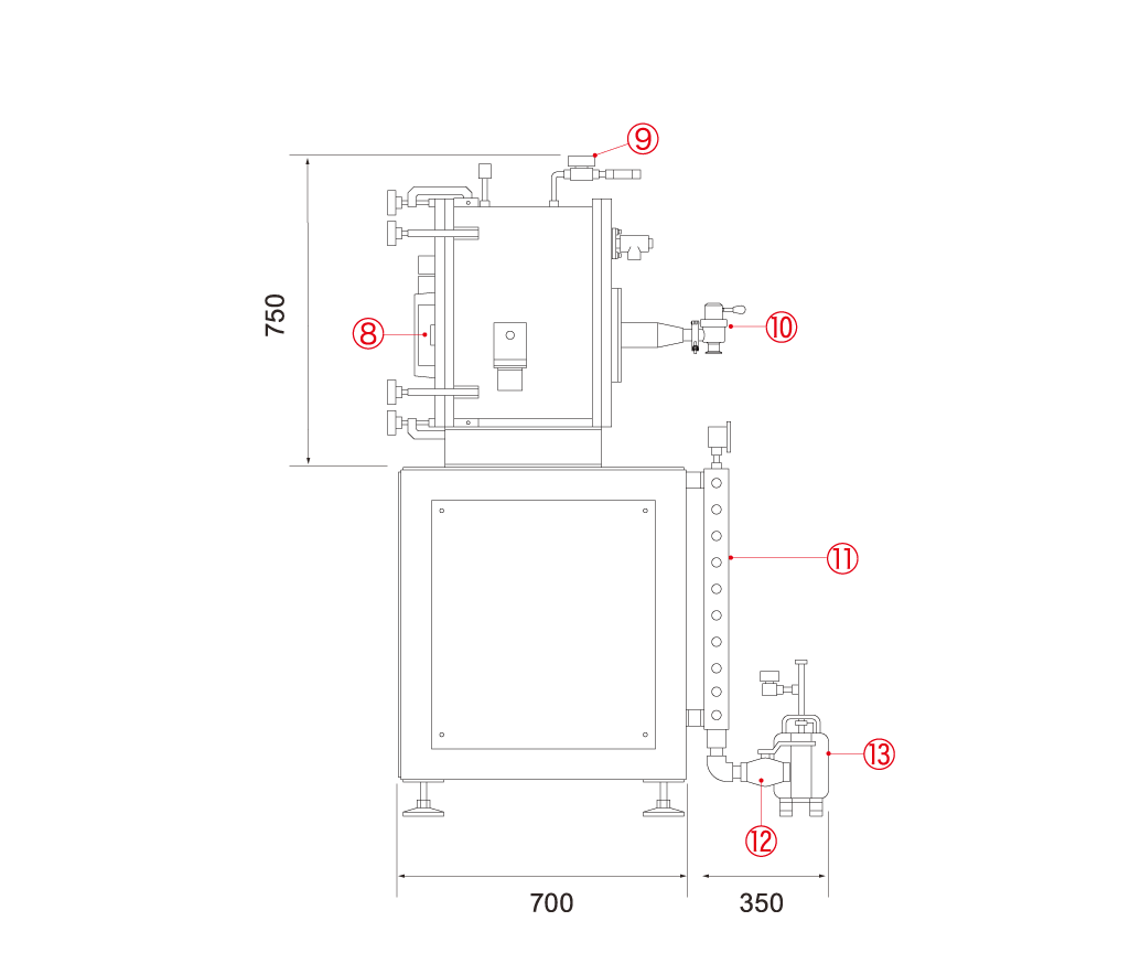 超高温 真空炉 雰囲気炉 寸法図
