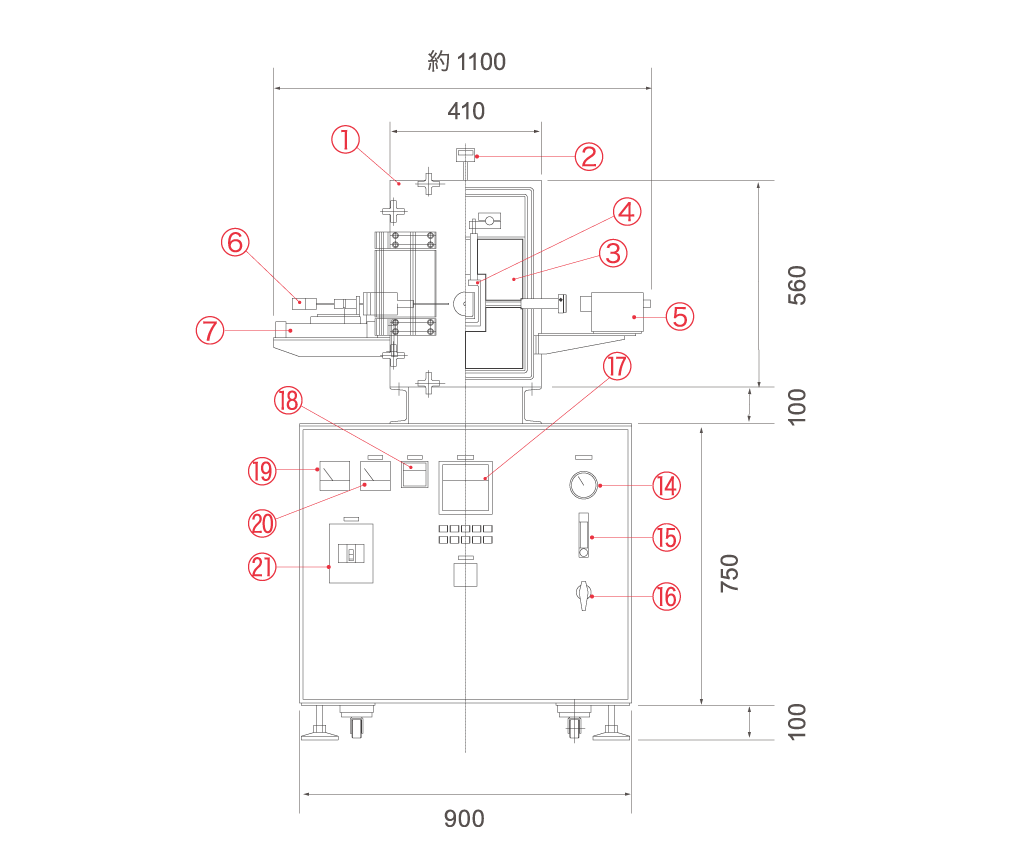 超高温 真空炉 雰囲気炉 寸法図