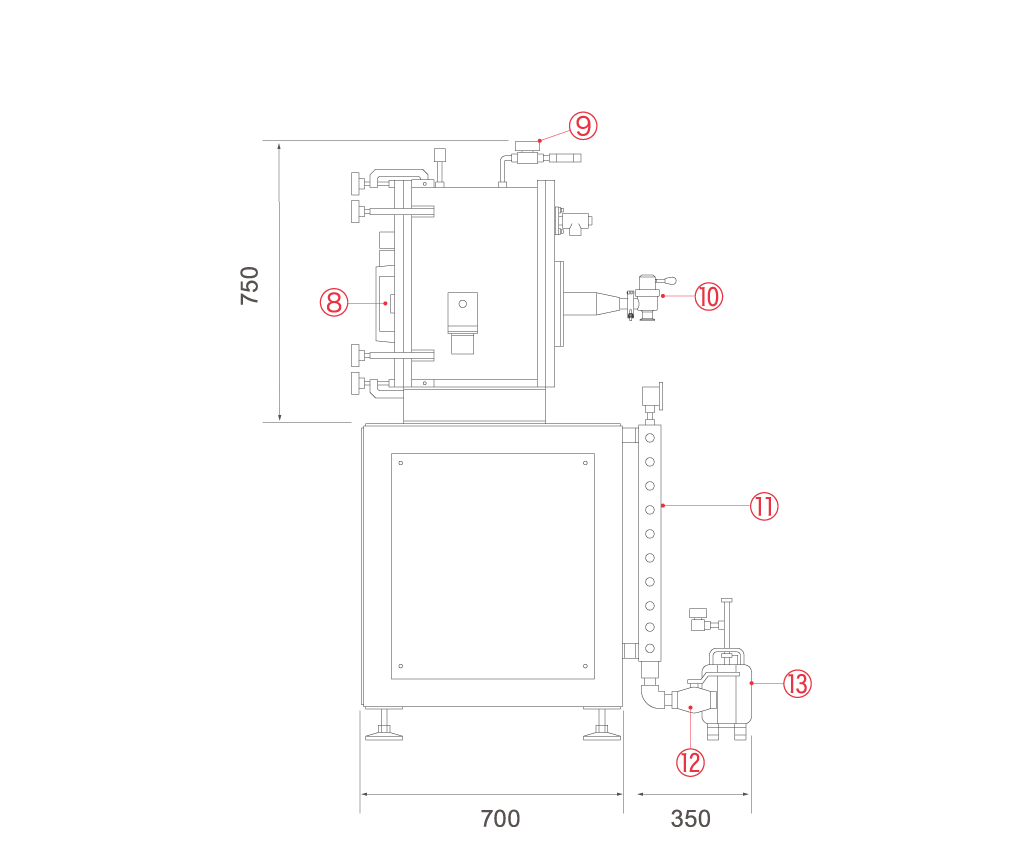 超高温 真空炉 雰囲気炉 寸法図